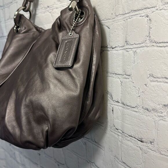 COACH Parker  HOBO Leather Shoulder‎ Bag Purse Handbag knot tie 14157